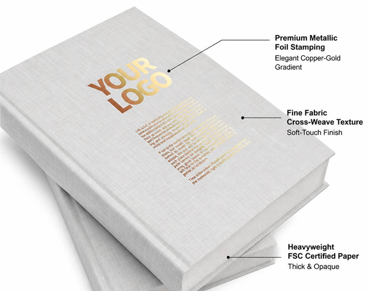 2mm greyboard hardcover notebook construction