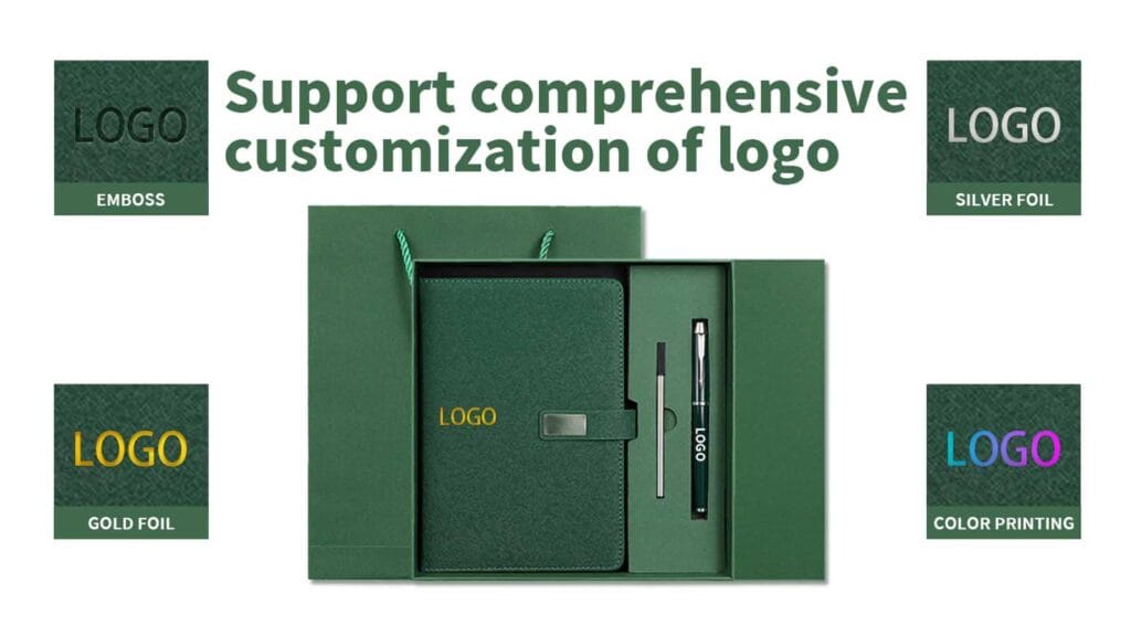 Launch a private label notebook brand development board with hero notebook cover options paper samples logo and packaging